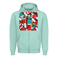 Seafoam nail polish with glitter seamless pattern bbs Zipper Hoodie - BundleAndBundleShop