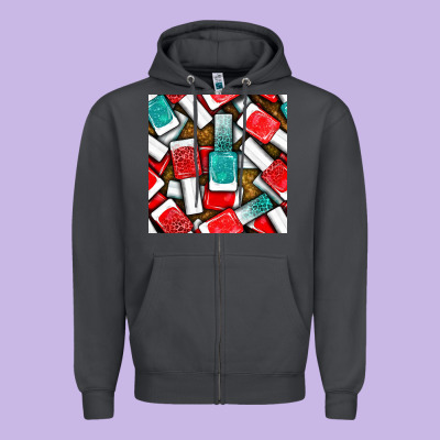 Nail Polish With Glitter Seamless Pattern Bbs Zipper Hoodie Designed By Bundleandbundleshop