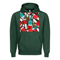 Sports Green nail polish with glitter seamless pattern bbs Zipper Hoodie - BundleAndBundleShop