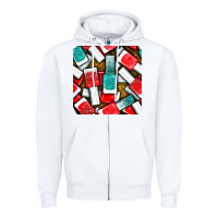 White nail polish with glitter seamless pattern bbs Zipper Hoodie - BundleAndBundleShop