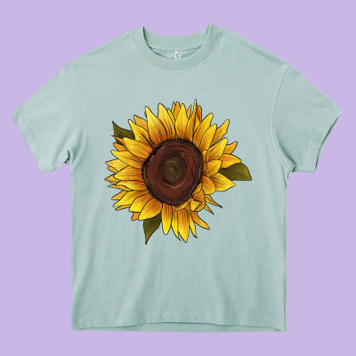 Sunflower Heavy Core Tee Designed By Ranaportraitstore