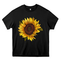 Black sunflower Heavy Core Tee - RanaPortraitStore