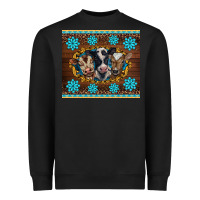 Black western baby cow turquoise gemstones  leopards Heavyweight Sweatshirt - BarkalooDesign