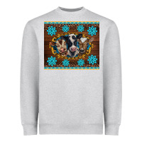 Western Baby Cow Turquoise Gemstones  Leopards Heavyweight Sweatshirt | Teevron