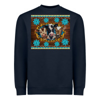 Navy western baby cow turquoise gemstones  leopards Heavyweight Sweatshirt - BarkalooDesign