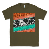 Army Green western turquoise gemstone cowhide  leather tumbler Classic Tee - Jasminsmagicworld