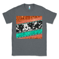 Charcoal Heather western turquoise gemstone cowhide  leather tumbler Classic Tee - Jasminsmagicworld