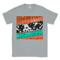 Heather Grey western turquoise gemstone cowhide  leather tumbler Classic Tee - Jasminsmagicworld