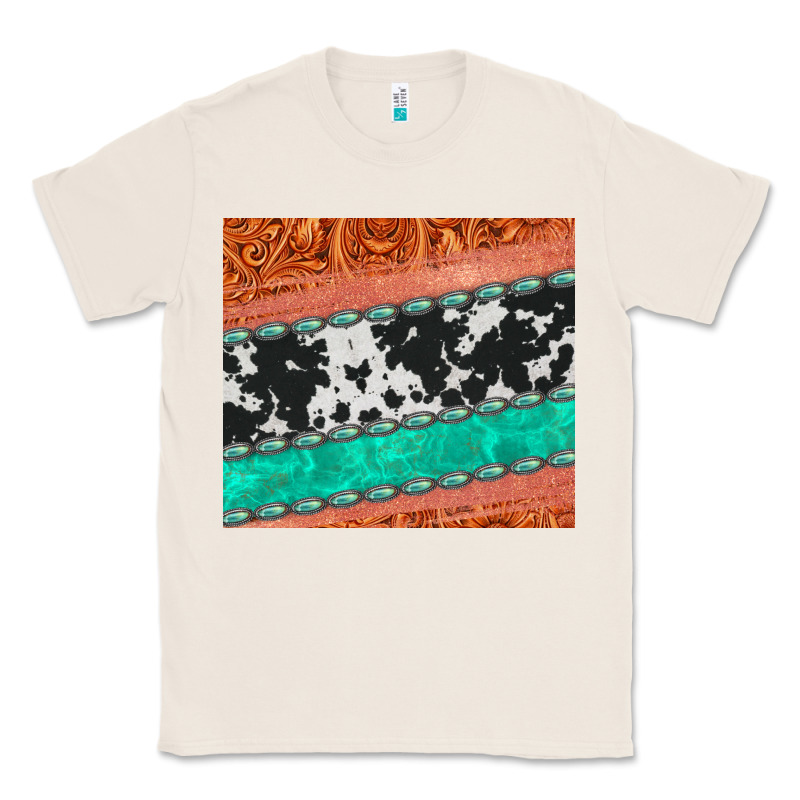Western Turquoise Gemstone Cowhide  Leather Tumbler Classic Tee by Jasminsmagicworld | Teevron