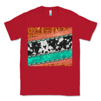 Red western turquoise gemstone cowhide  leather tumbler Classic Tee - Jasminsmagicworld