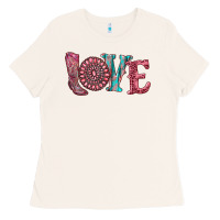 Bone valentine's day love with boots and gemstone Ladies Tee - RanaPortraitStore