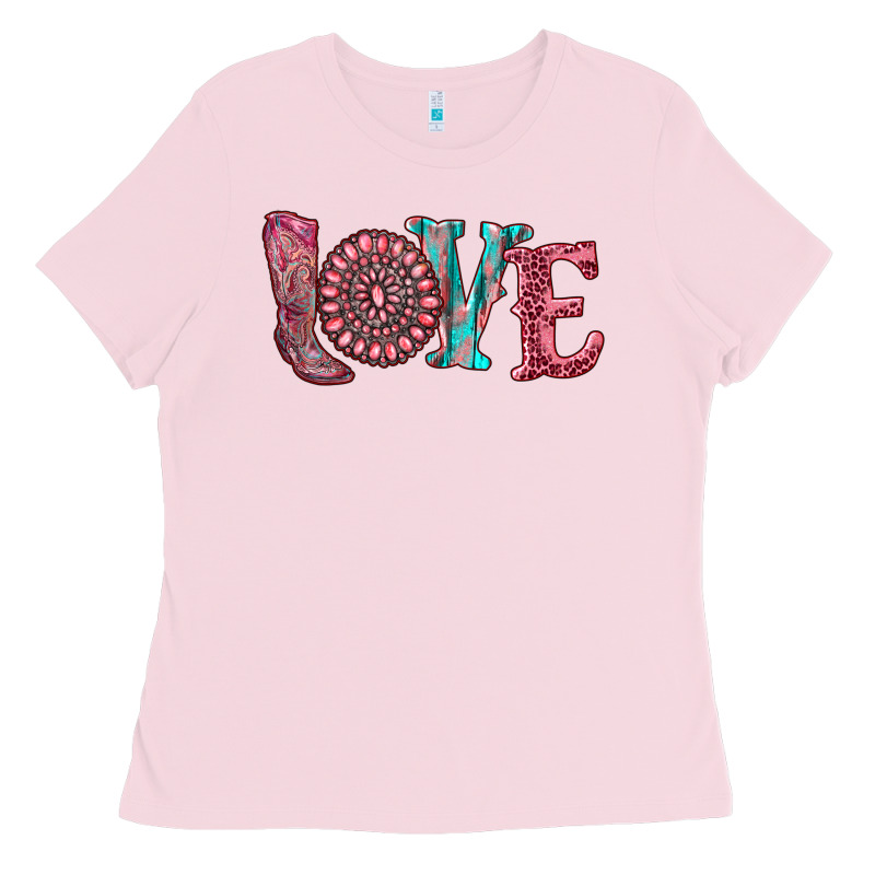 Valentine's Day Love With Boots And Gemstone Ladies Tee by RanaPortraitStore | Teevron