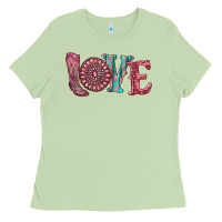 Matcha valentine's day love with boots and gemstone Ladies Tee - RanaPortraitStore