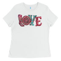 White valentine's day love with boots and gemstone Ladies Tee - RanaPortraitStore