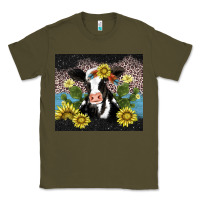 Army Green cow cactus and sunflower Classic Tee - AdoDesignShop