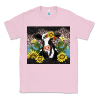 Bubblegum Pink cow cactus and sunflower Classic Tee - AdoDesignShop