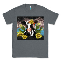 Charcoal Heather cow cactus and sunflower Classic Tee - AdoDesignShop