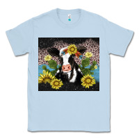 Dusty Blue cow cactus and sunflower Classic Tee - AdoDesignShop