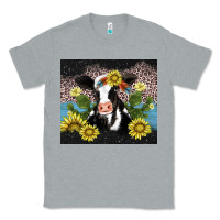 Heather Grey cow cactus and sunflower Classic Tee - AdoDesignShop