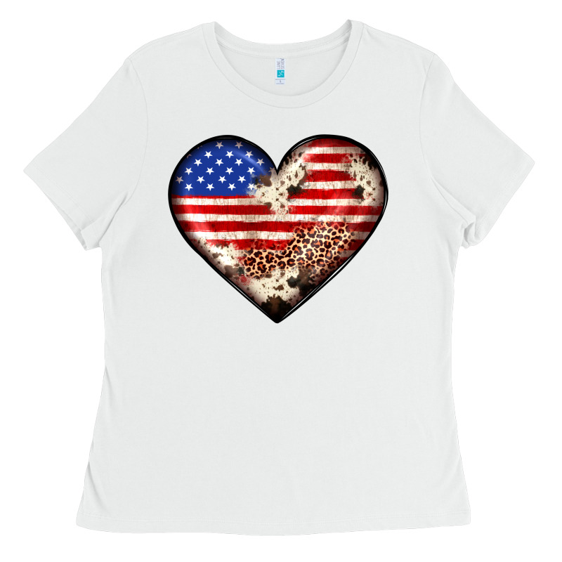 Western Usa Flag Heart Ladies Tee by JahusDesignShop | Teevron