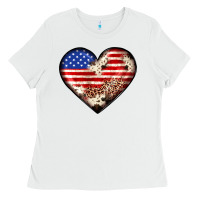 White western usa flag heart Ladies Tee - JahusDesignShop