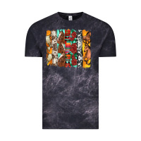 Cloud Black western horses roses and bullskulls wıth cowhide amd serape brushstro Vintage Tee - Artiststas