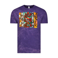 Cloud Purple western horses roses and bullskulls wıth cowhide amd serape brushstro Vintage Tee - Artiststas