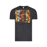 Vintage Black western horses roses and bullskulls wıth cowhide amd serape brushstro Vintage Tee - Artiststas
