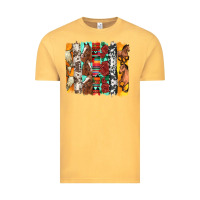 Vintage Mustard western horses roses and bullskulls wıth cowhide amd serape brushstro Vintage Tee - Artiststas