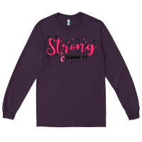 Plum strong joshua 1 9 Long Sleeve Tee - MaliasSmallBusiness