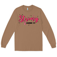 Toasted Coconut strong joshua 1 9 Long Sleeve Tee - MaliasSmallBusiness