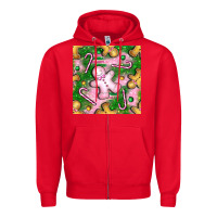 Red christmas smile gingerbread cookie seamless pattern bbs Zipper Hoodie - BundleAndBundleShop