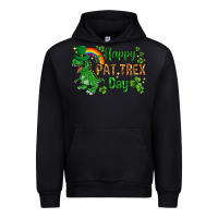 Black St. Patrick's Happy Pat T-Rex Day with rainbow Urban Hoodie - HowdyJamesFarm