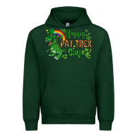 Forest Green St. Patrick's Happy Pat T-Rex Day with rainbow Urban Hoodie - HowdyJamesFarm