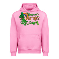 Fuchsia Pink St. Patrick's Happy Pat T-Rex Day with rainbow Urban Hoodie - HowdyJamesFarm