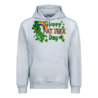 Heather Grey St. Patrick's Happy Pat T-Rex Day with rainbow Urban Hoodie - HowdyJamesFarm