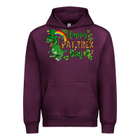 Mauve Wine St. Patrick's Happy Pat T-Rex Day with rainbow Urban Hoodie - HowdyJamesFarm
