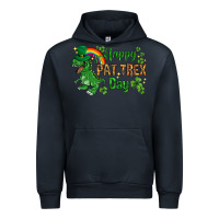 Navy St. Patrick's Happy Pat T-Rex Day with rainbow Urban Hoodie - HowdyJamesFarm