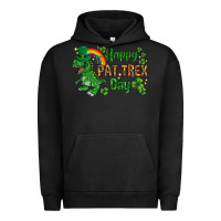 Pigment Black St. Patrick's Happy Pat T-Rex Day with rainbow Urban Hoodie - HowdyJamesFarm