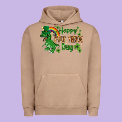 St. Patrick's Happy Pat T-rex Day With Rainbow Urban Hoodie Designed By Howdyjamesfarm