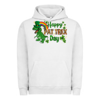 Pigment Lunar Rock St. Patrick's Happy Pat T-Rex Day with rainbow Urban Hoodie - HowdyJamesFarm