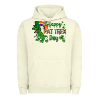 Pigment Pistachio St. Patrick's Happy Pat T-Rex Day with rainbow Urban Hoodie - HowdyJamesFarm