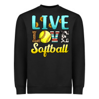 Black live love softball Heavyweight Sweatshirt - LillyAllenDesigns