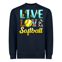Navy live love softball Heavyweight Sweatshirt - LillyAllenDesigns