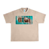 French Oak western turquoise gigi license plate Urban Heavy Tee - BarkalooDesign