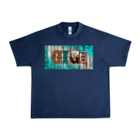Navy western turquoise gigi license plate Urban Heavy Tee - BarkalooDesign