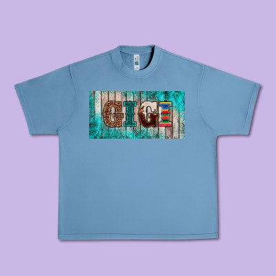 Western Turquoise Gigi License Plate Urban Heavy Tee Designed By Barkaloodesign