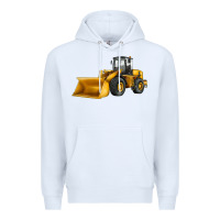 White bulldozer Premium Hoodie - JahusDesignShop