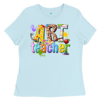 Baby Blue art teacher Ladies Tee - texasbilliewilder