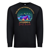 Black camping The Best Outdoor Activity Is Going Back Inside Premium Sweatshirt - Bettercallsaul
